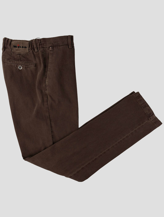 Kiton Dark Brown Cotton Ea Pants