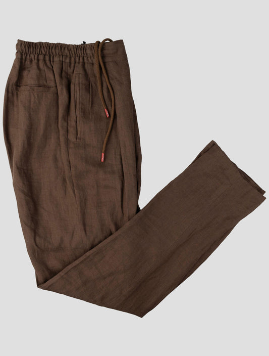 Kiton Brown Linen Pants