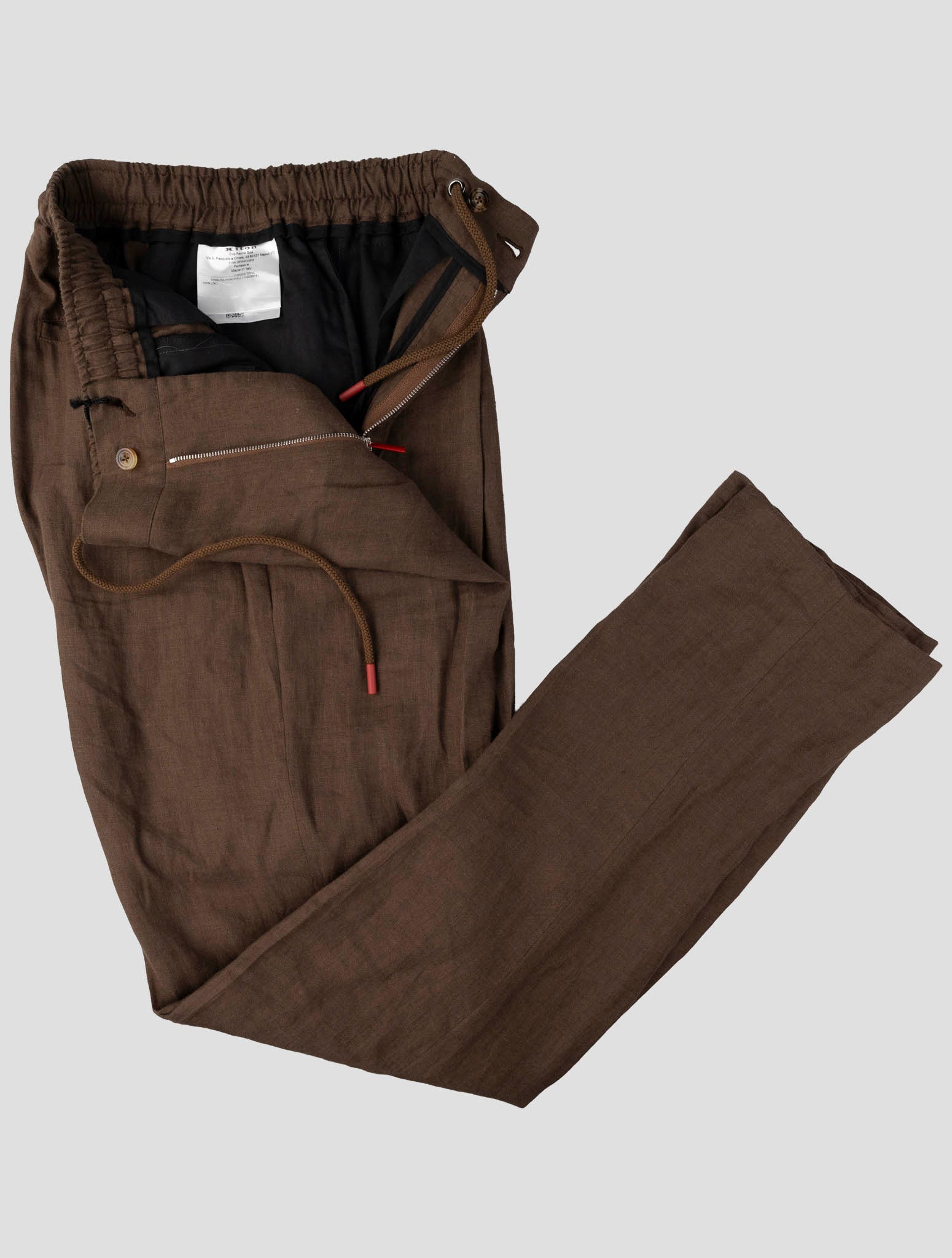 Kiton Brown Linen Pants