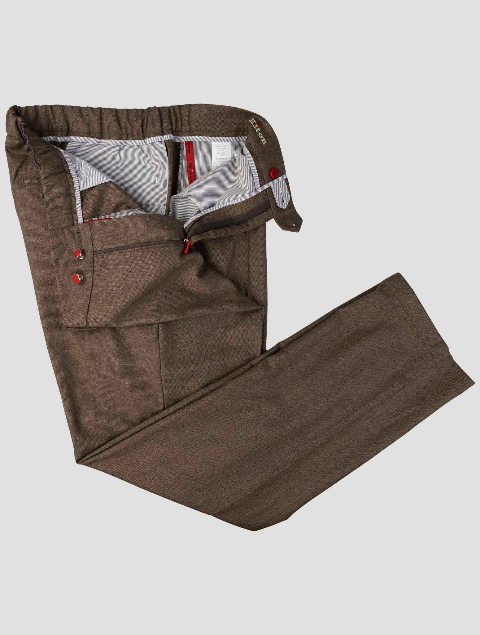 Kiton Brown Virgin Wool Cashmere Pa Ea Pants