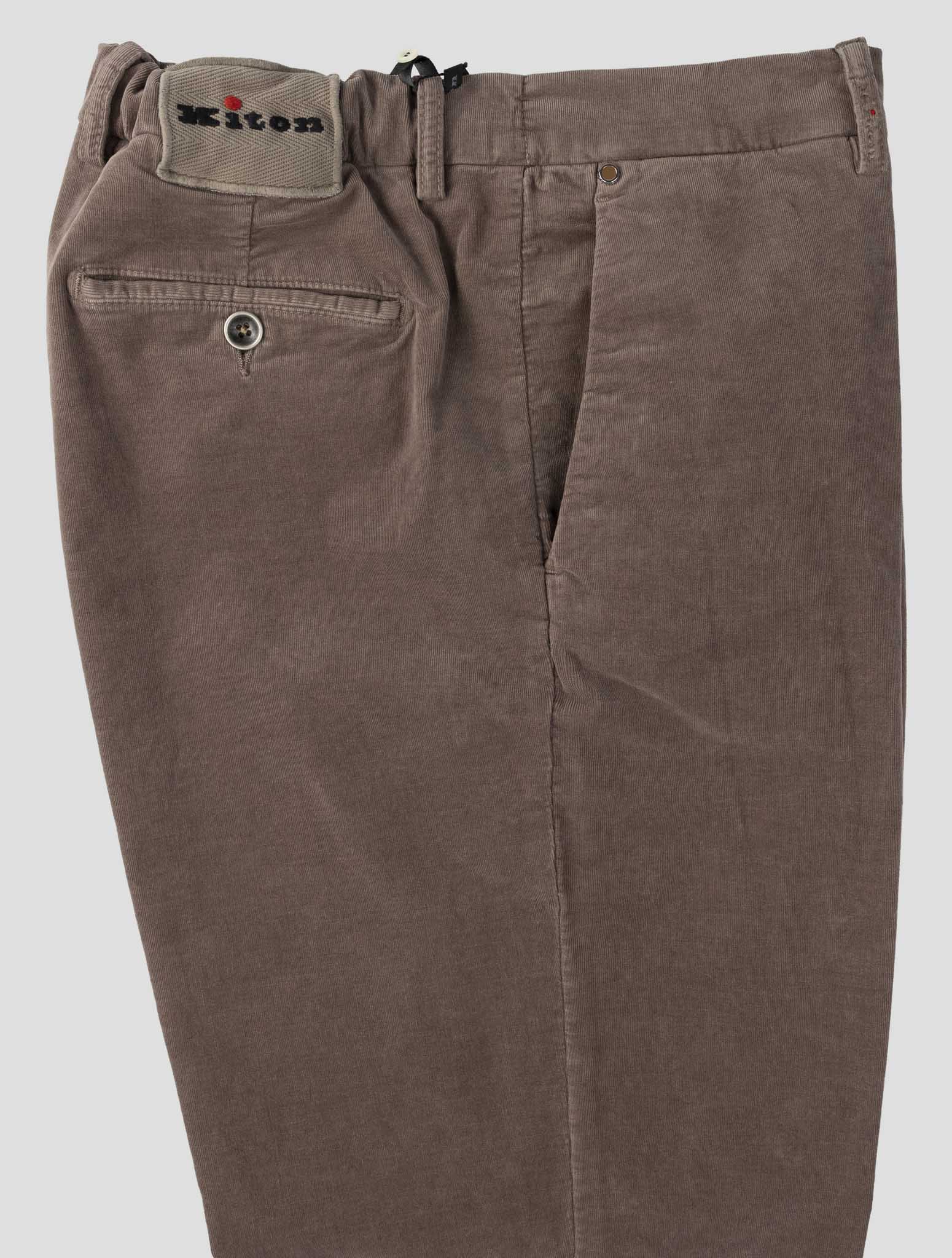 Kiton Brown Cotton Lyocell Ea Pants