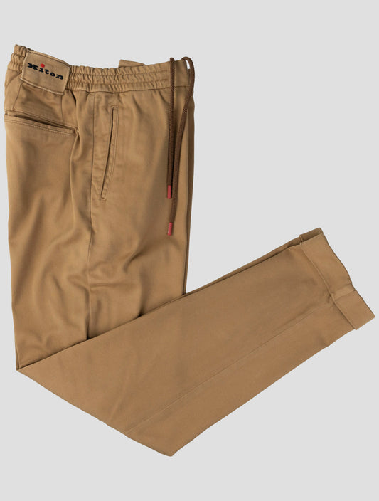 Kiton Brown Cotton Lyocell Ea Pants