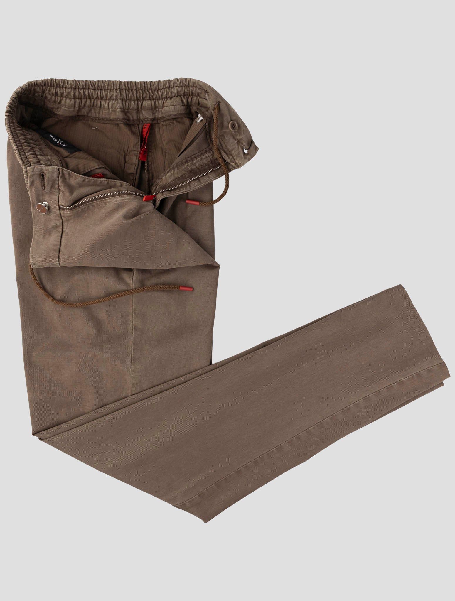 Kiton Brown Lyocell Cotton Ea Pants
