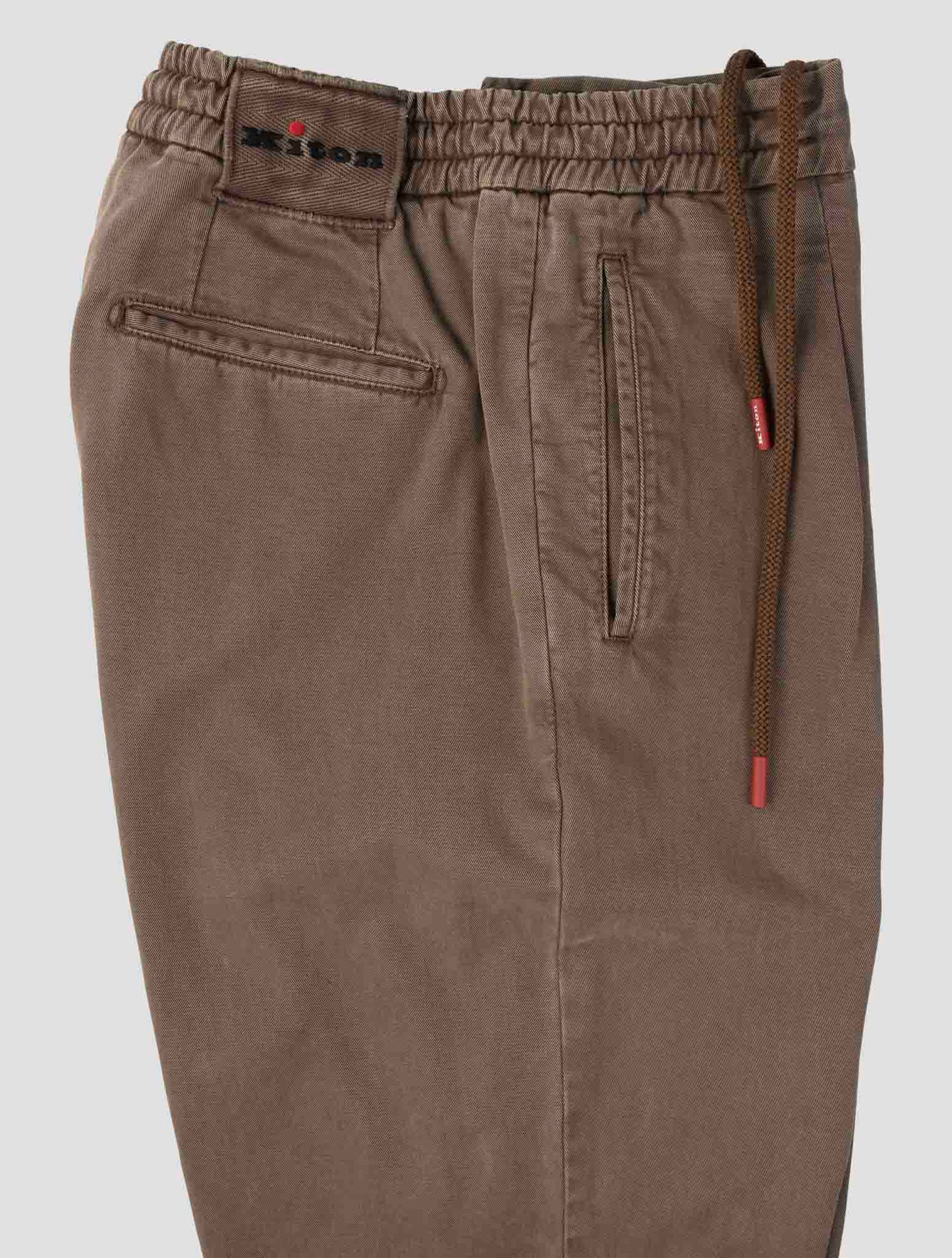 Kiton Brown Lyocell Cotton Ea Pants