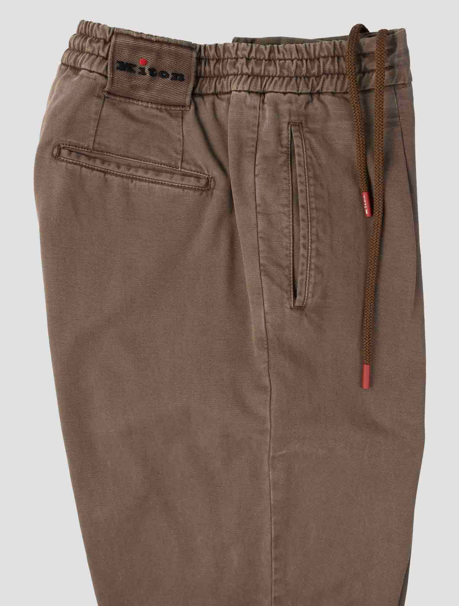 Kiton Brown Lyocell Cotton Ea Pants