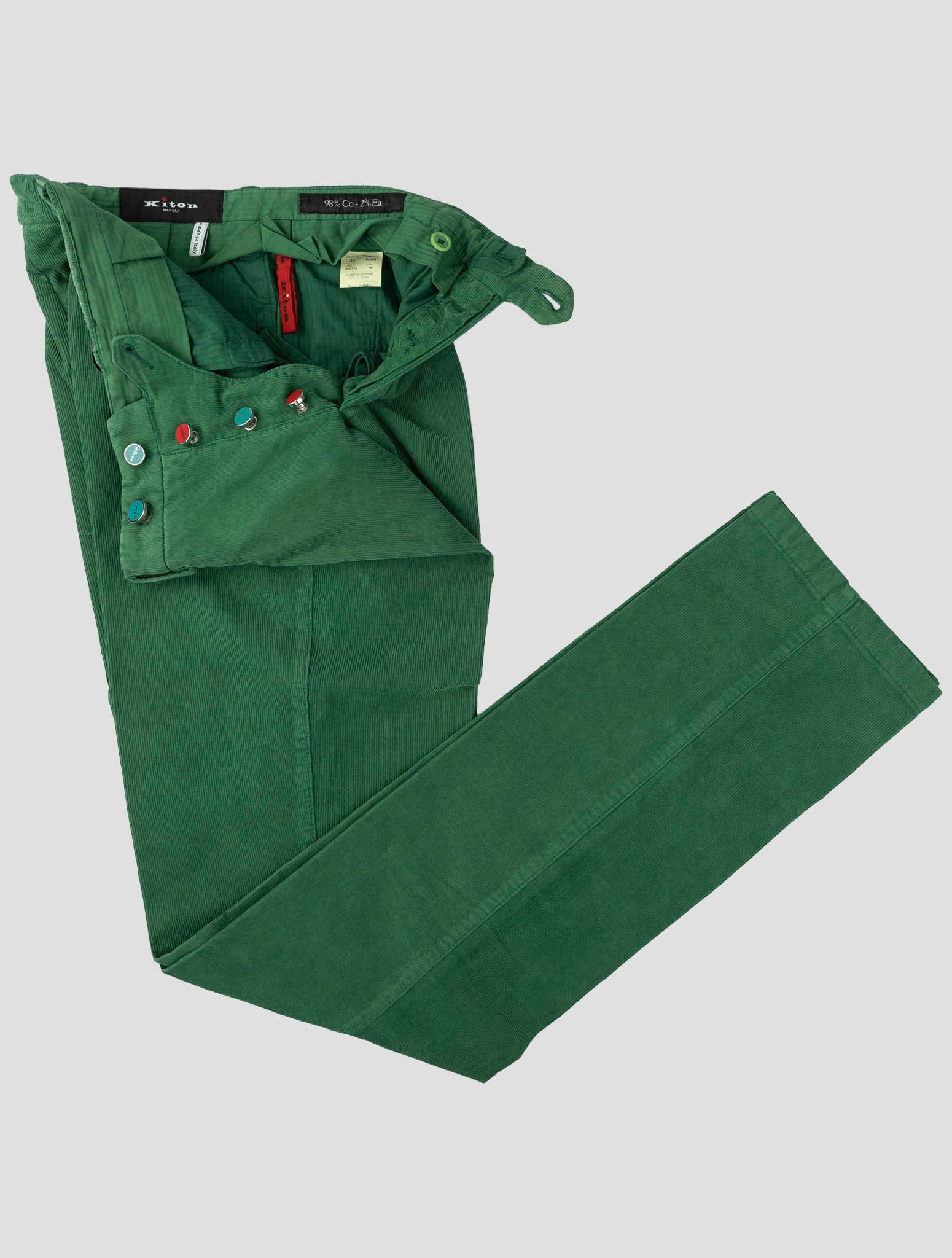 Kiton Green Cotton Ea Pants