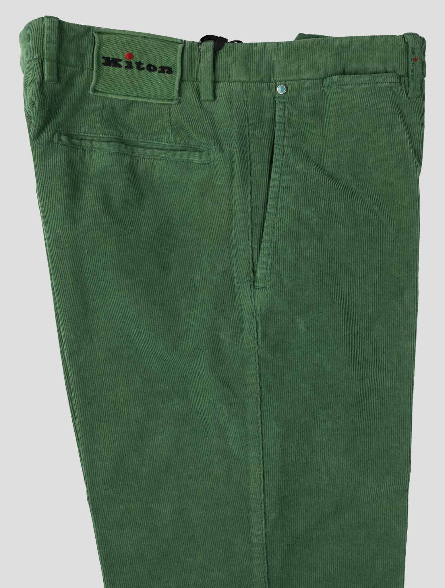 Kiton Green Cotton Ea Pants