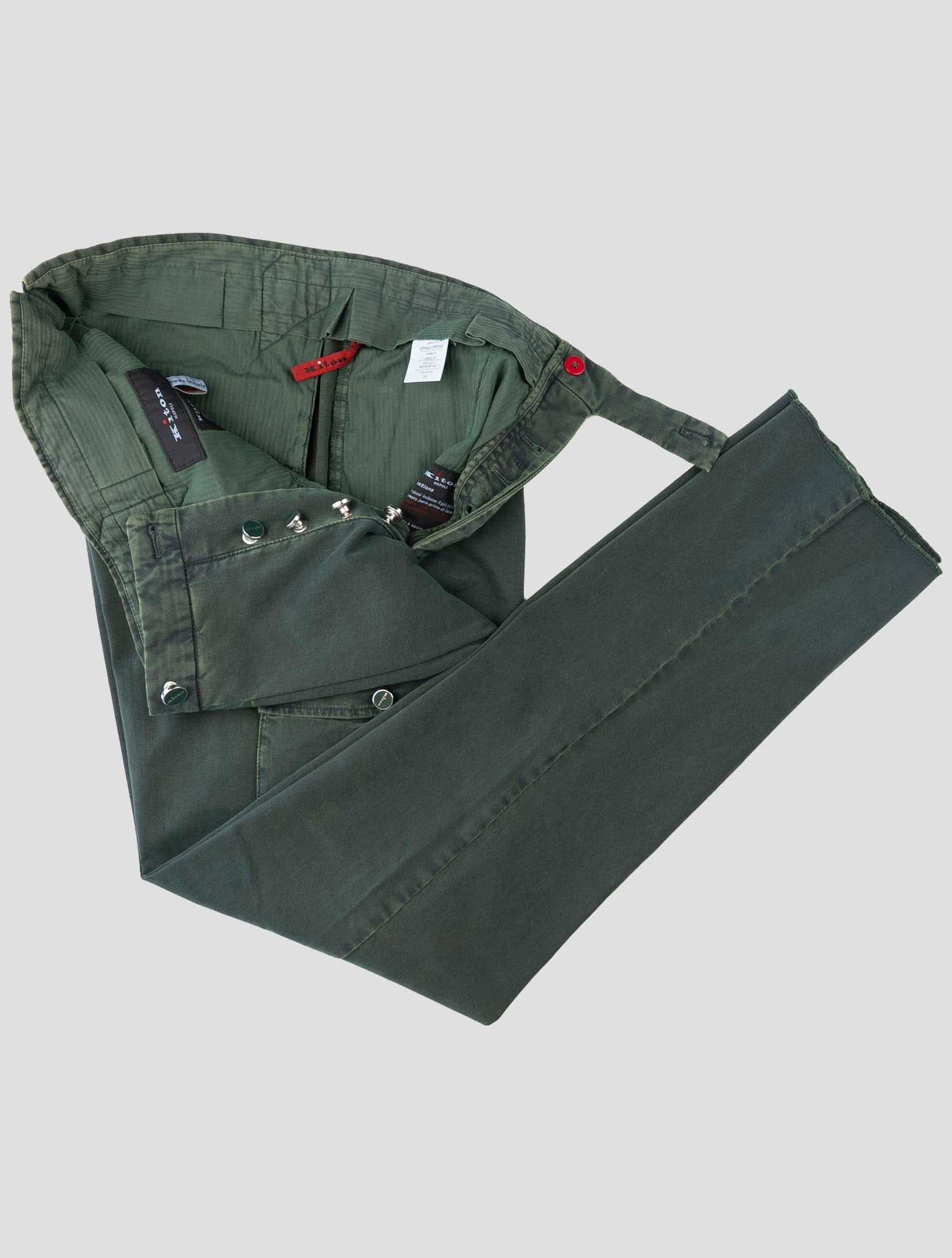 Kiton Green Cotton Cashmere Ea Cargo Pants