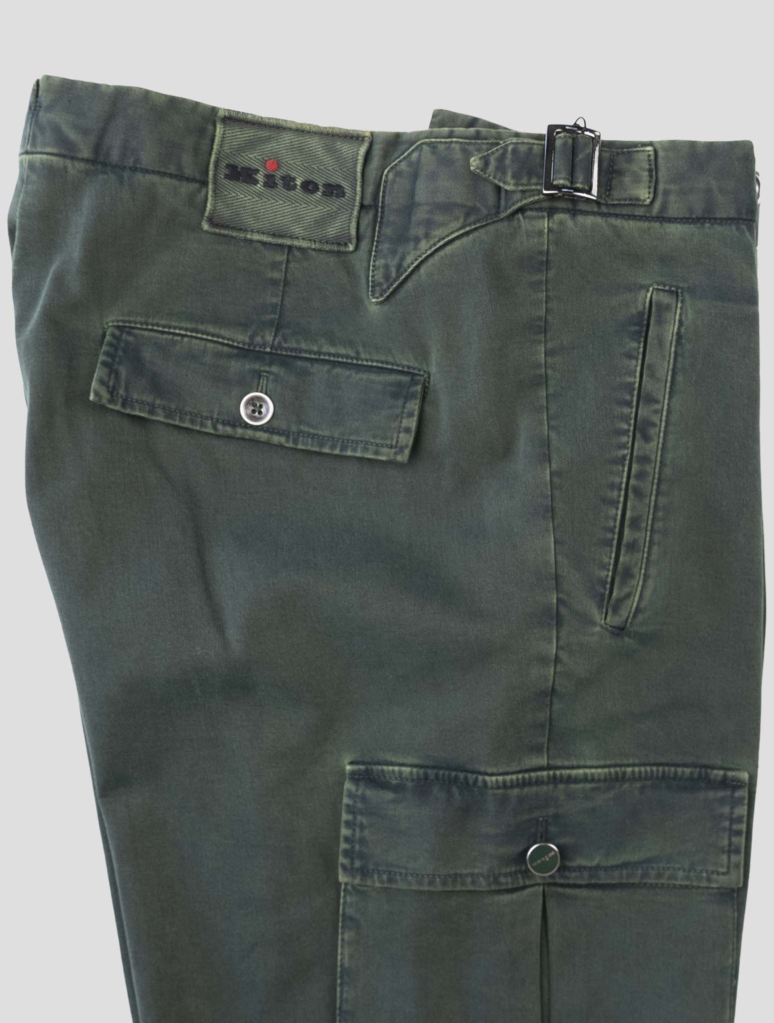 Kiton Green Cotton Cashmere Ea Cargo Pants
