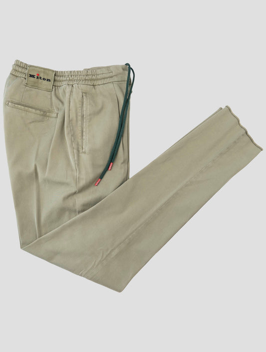Kiton Green Lyocell Cotton Ea Pants