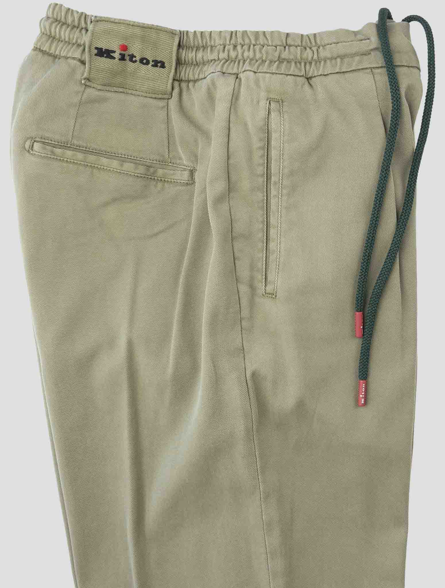 Kiton Green Lyocell Cotton Ea Pants