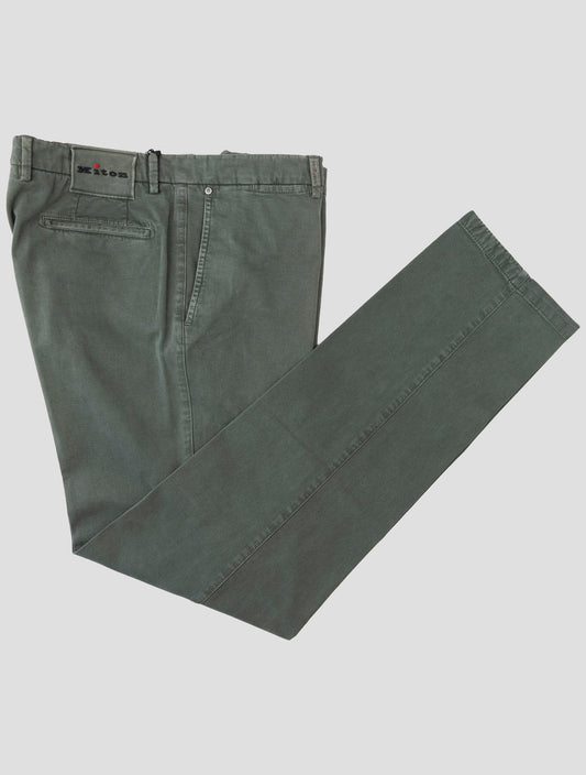 Kiton Green Cotton Cashmere Ea Pants