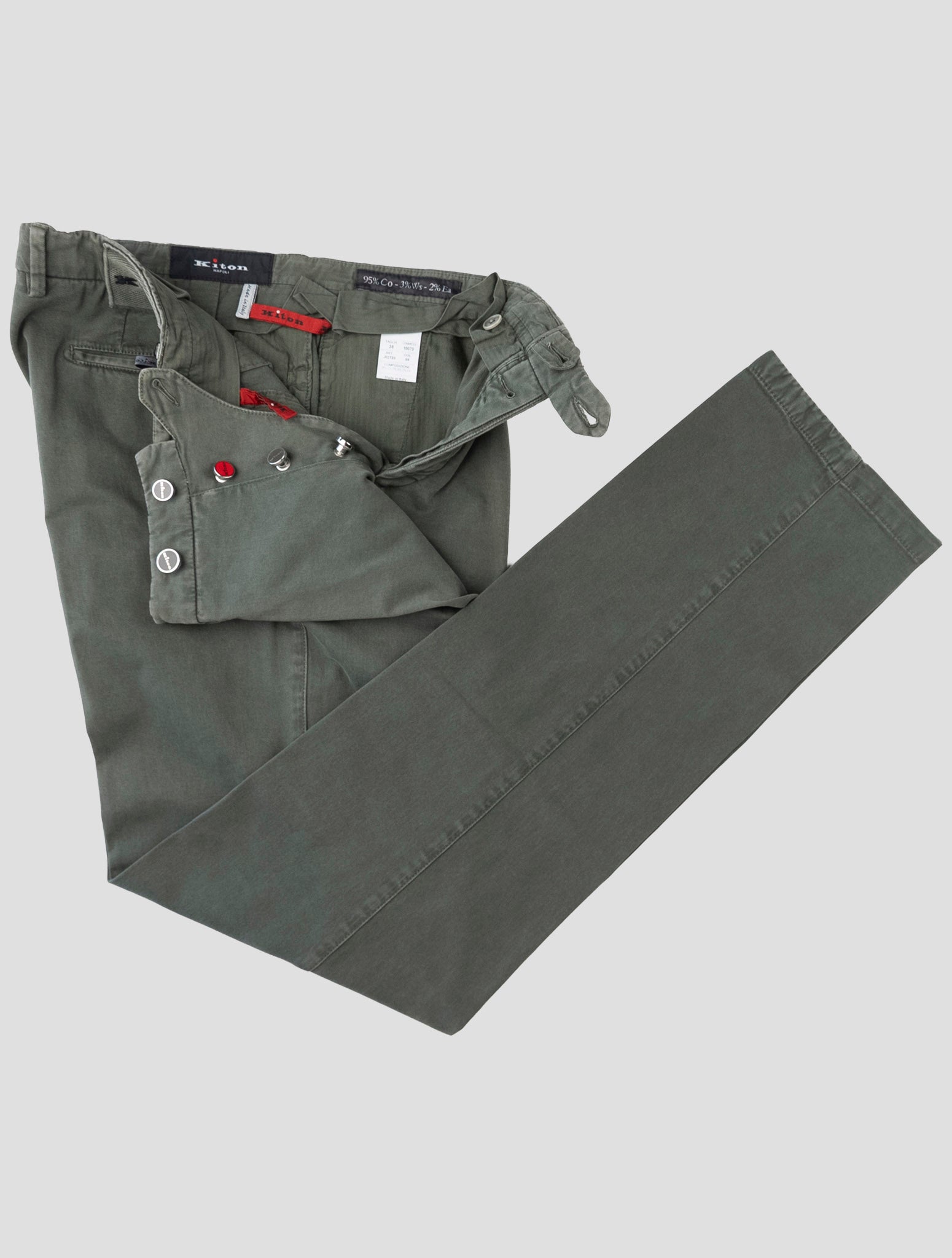Kiton Green Cotton Cashmere Ea Pants