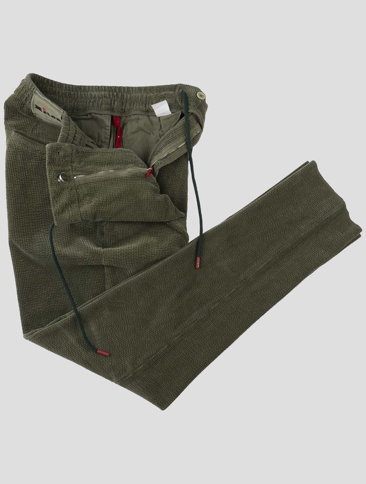 Kiton Green Cotton Ea Velvet Pants