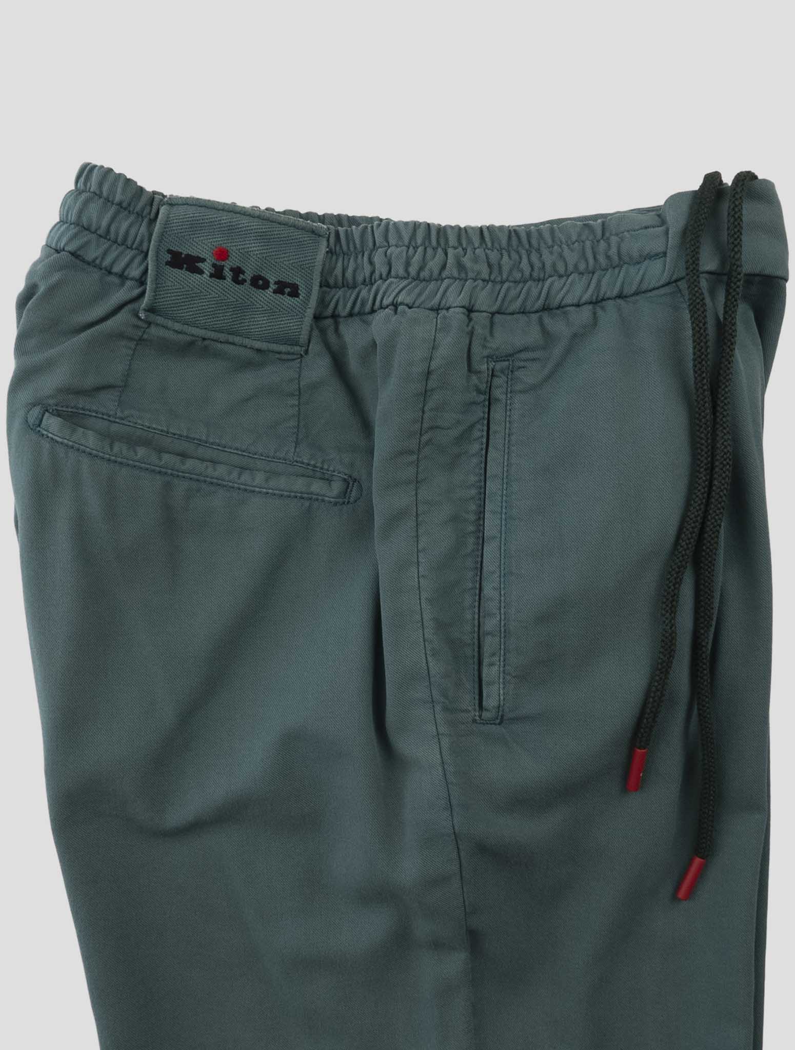 Kiton Green Lyocell Cotton Pants