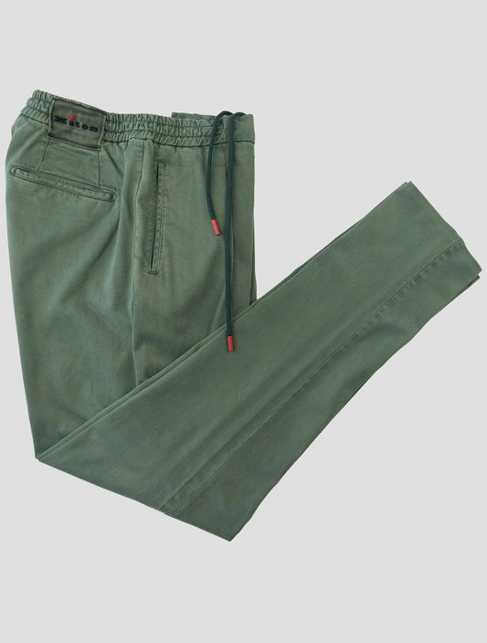 Kiton Green Lyocell Cotton Ea Pants
