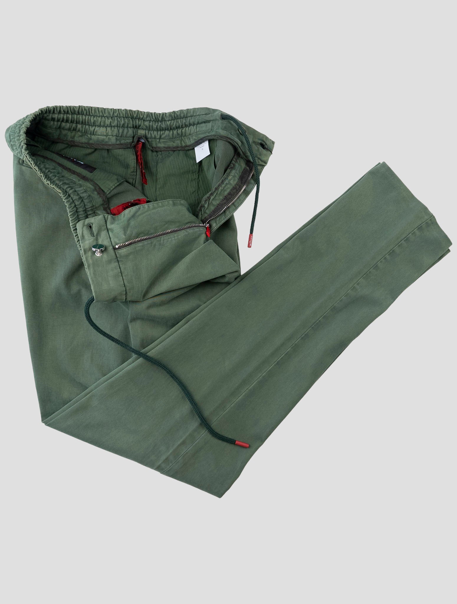 Kiton Green Lyocell Cotton Ea Pants