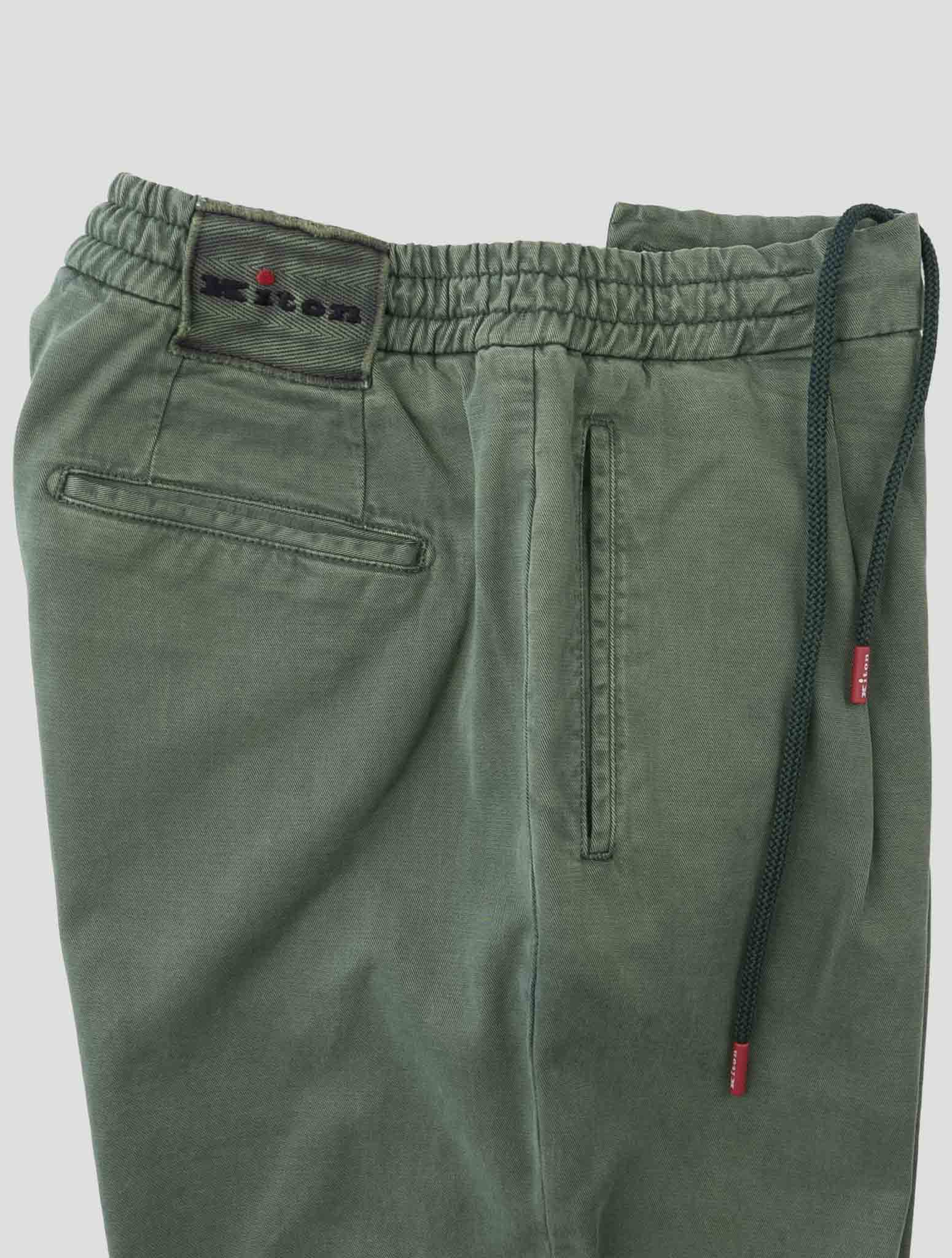 Kiton Green Lyocell Cotton Ea Pants