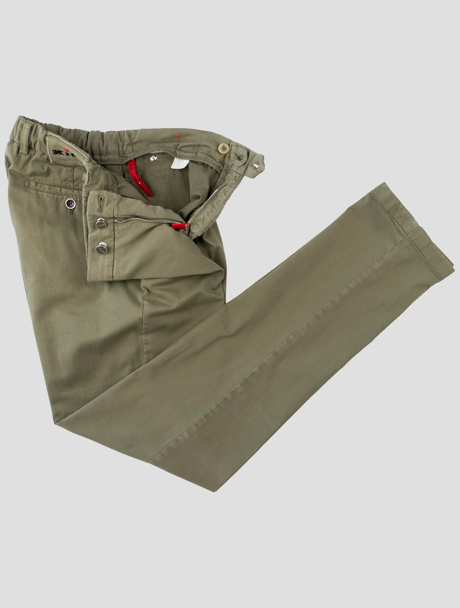 Kiton Green Cotton Cashmere Ea Pants