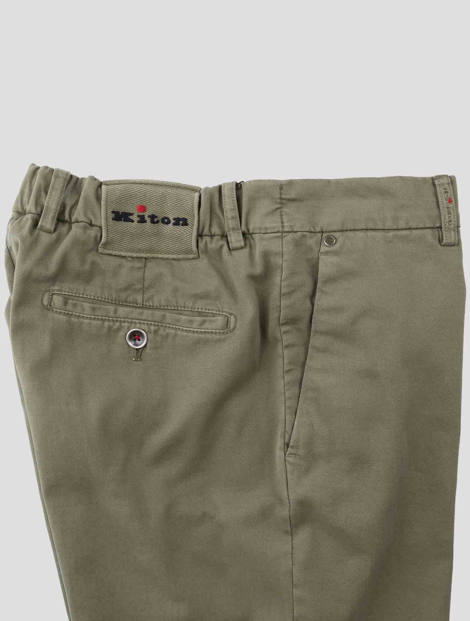 Kiton Green Cotton Cashmere Ea Pants