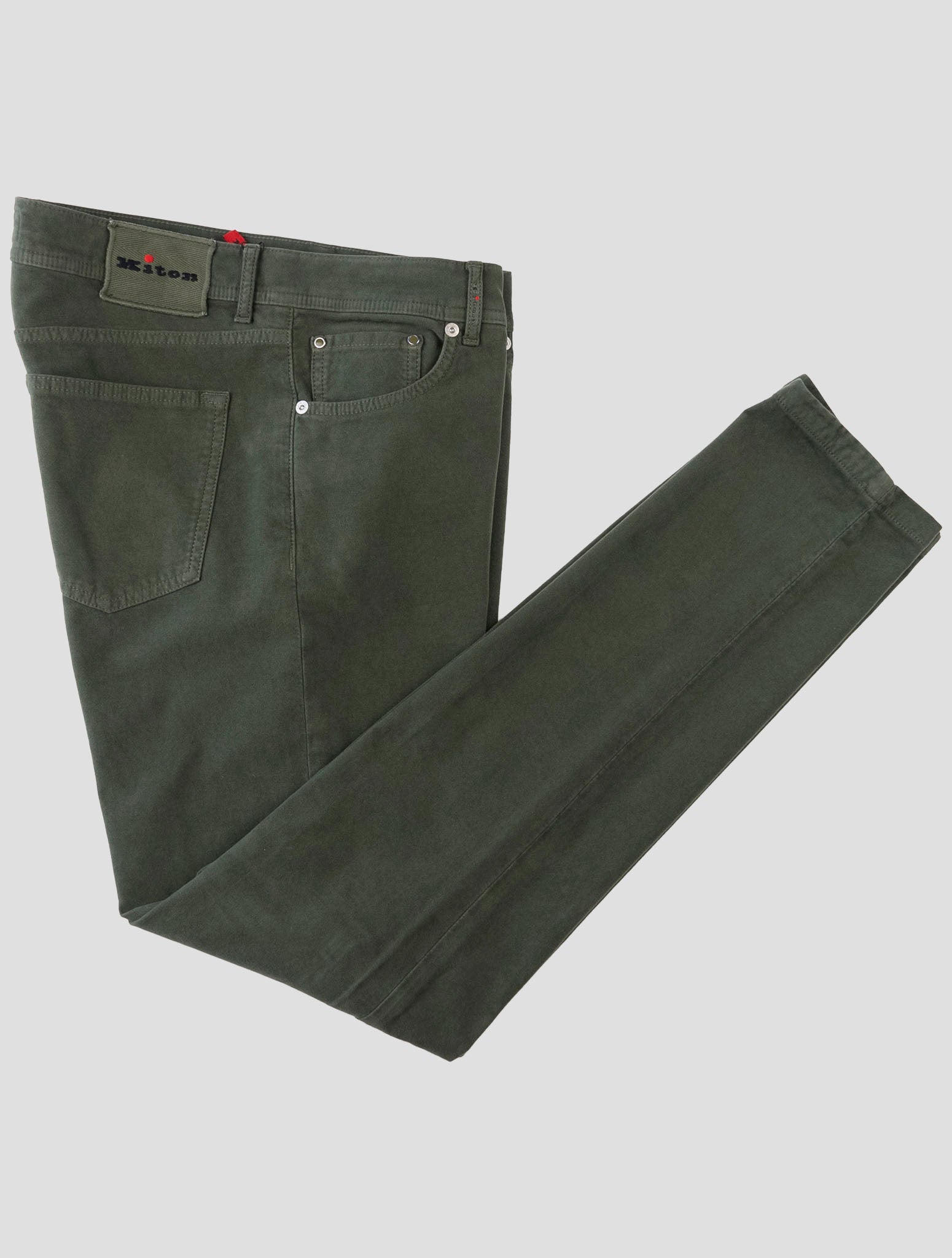 Kiton Green Cotton Wool Ea Pants