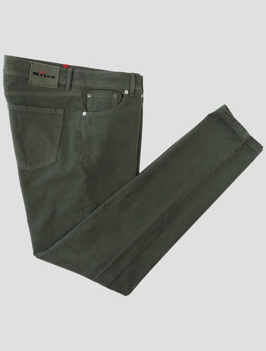 Kiton Green Cotton Wool Ea Pants