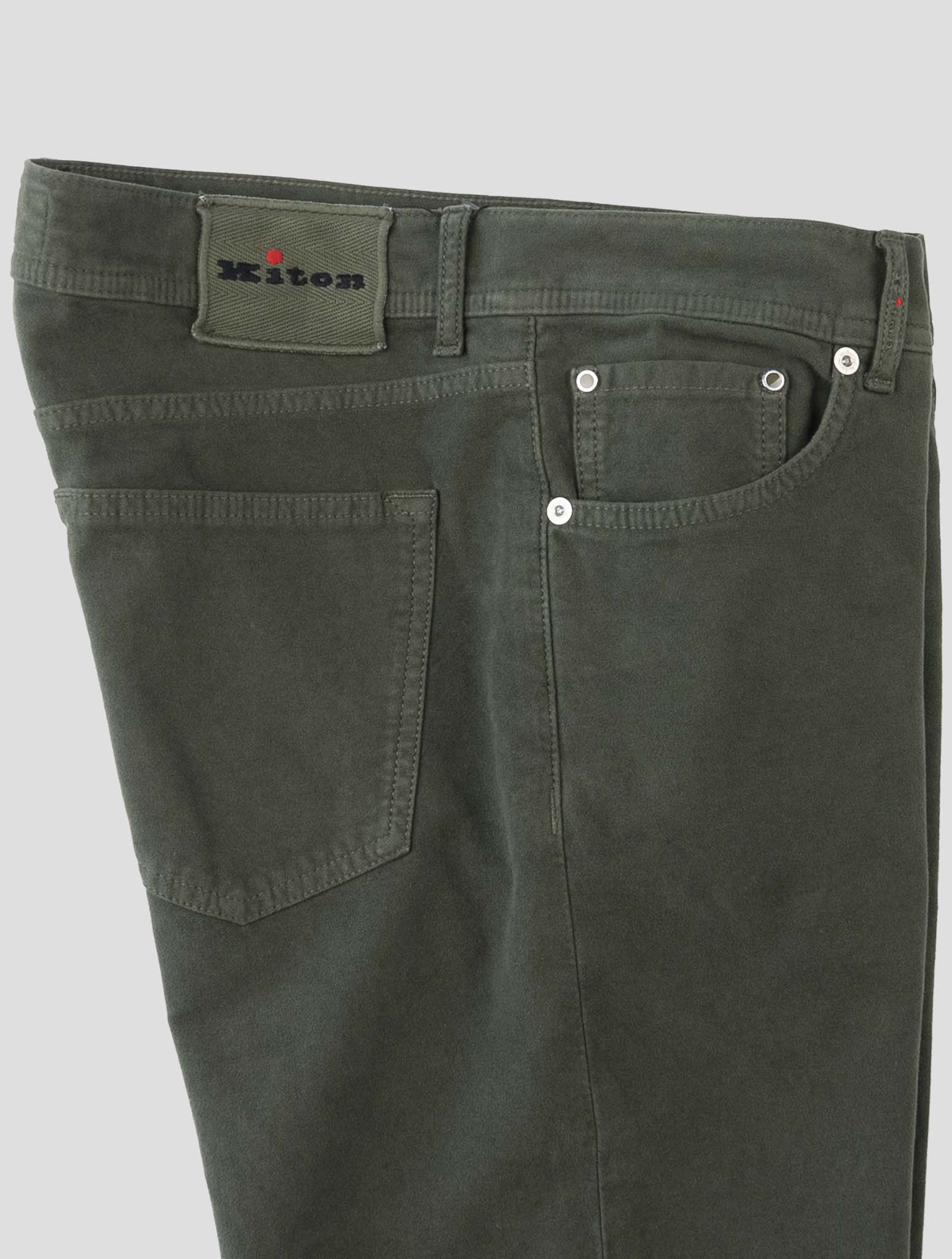 Kiton Green Cotton Wool Ea Pants