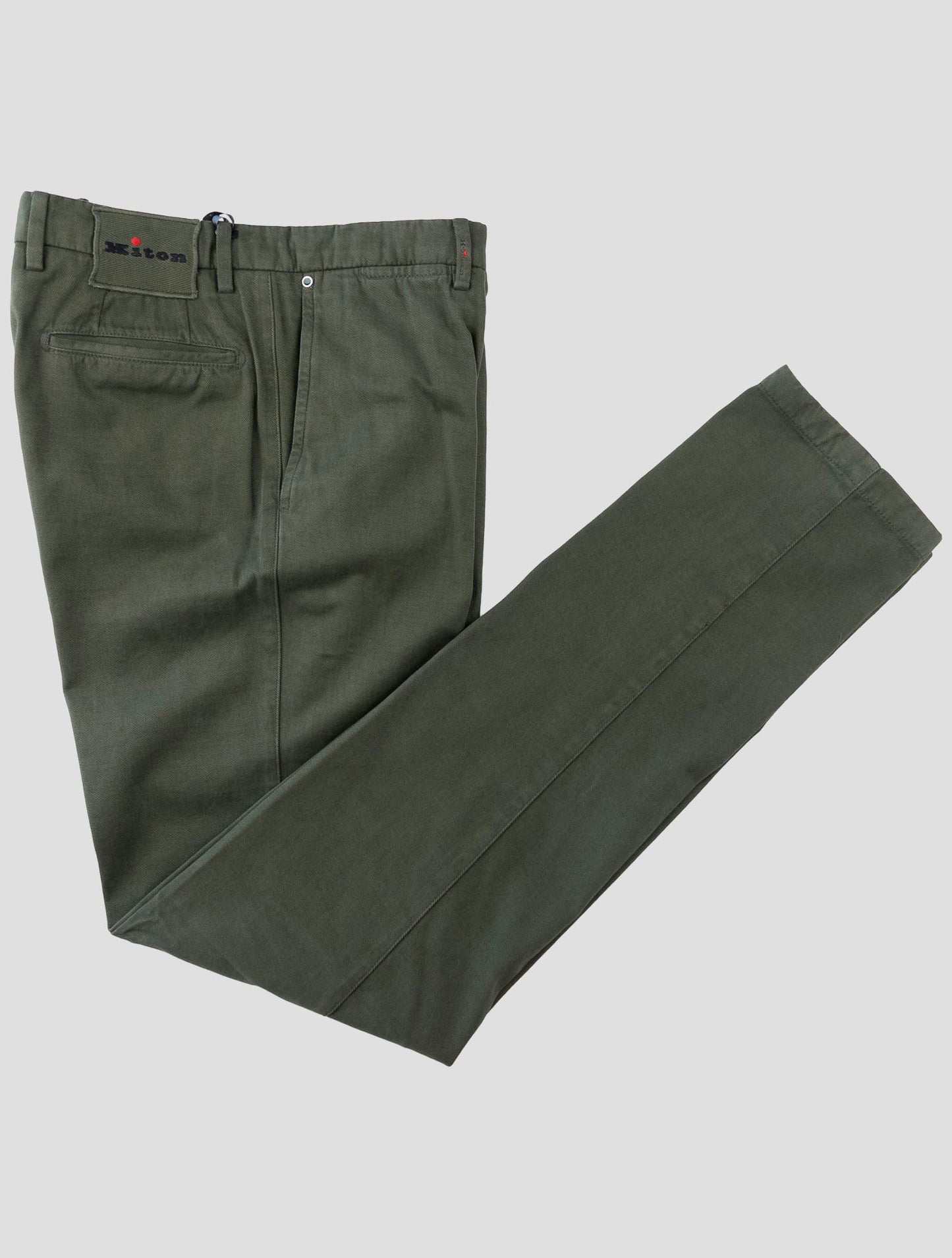 Kiton Green Cotton Cashmere Pants