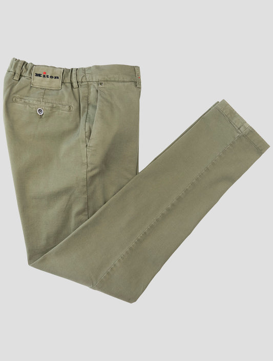 Kiton Green Cotton Cashmere Ea Pants