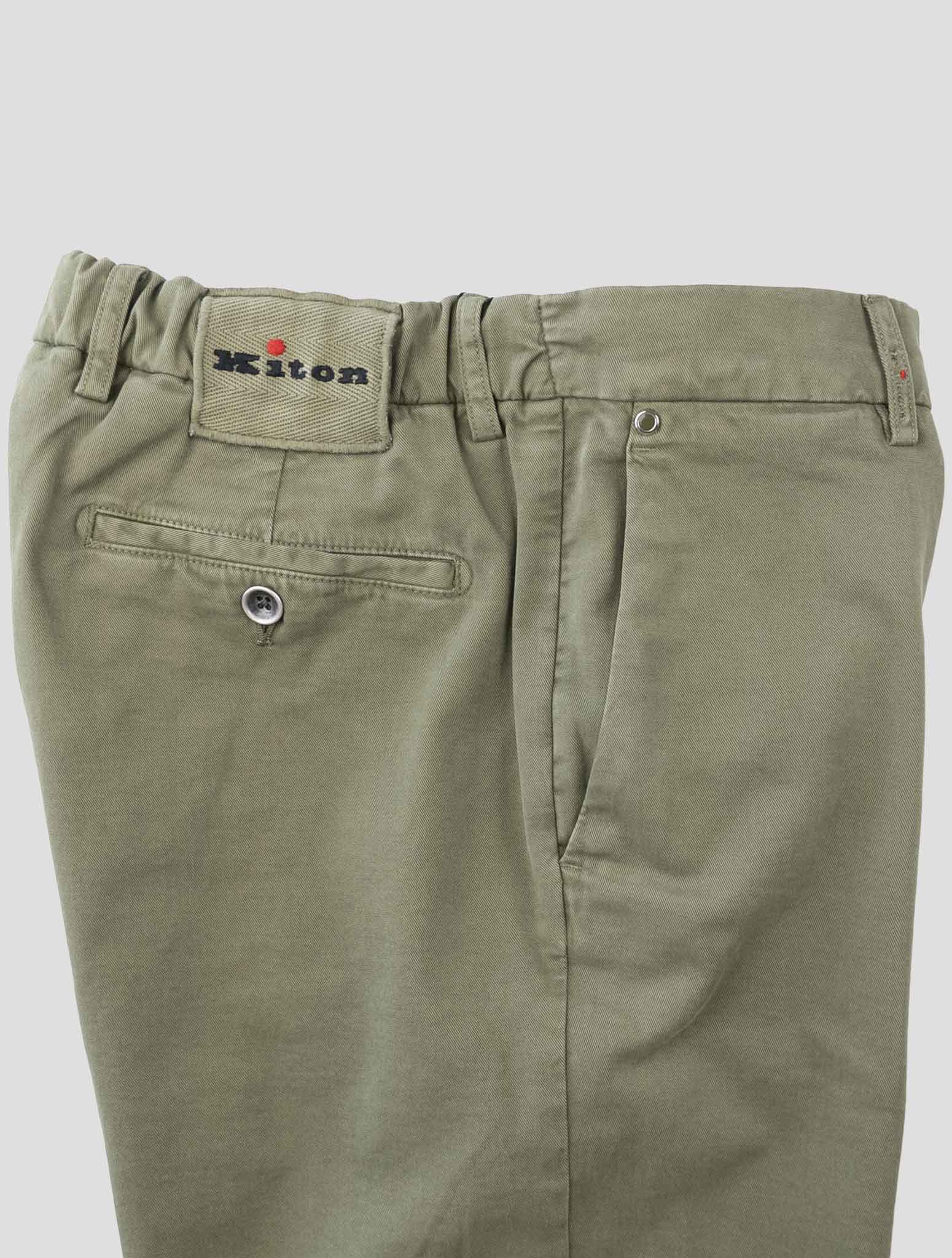 Kiton Green Cotton Cashmere Ea Pants