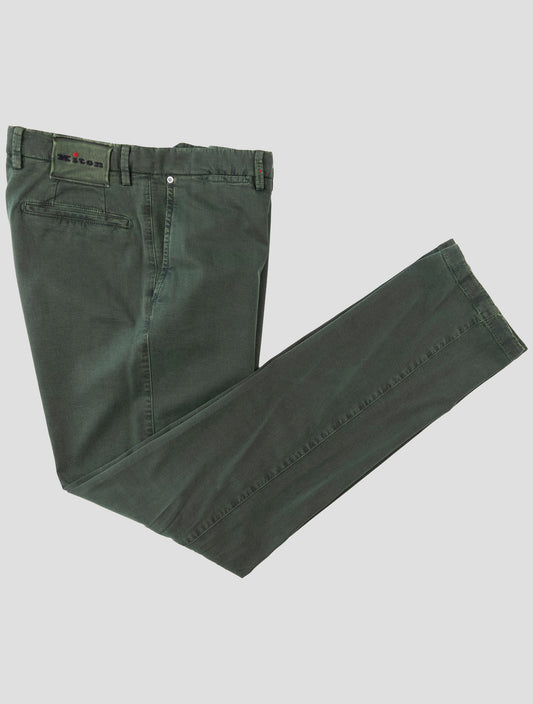 Kiton Green Cotton Cashmere Ea Pants