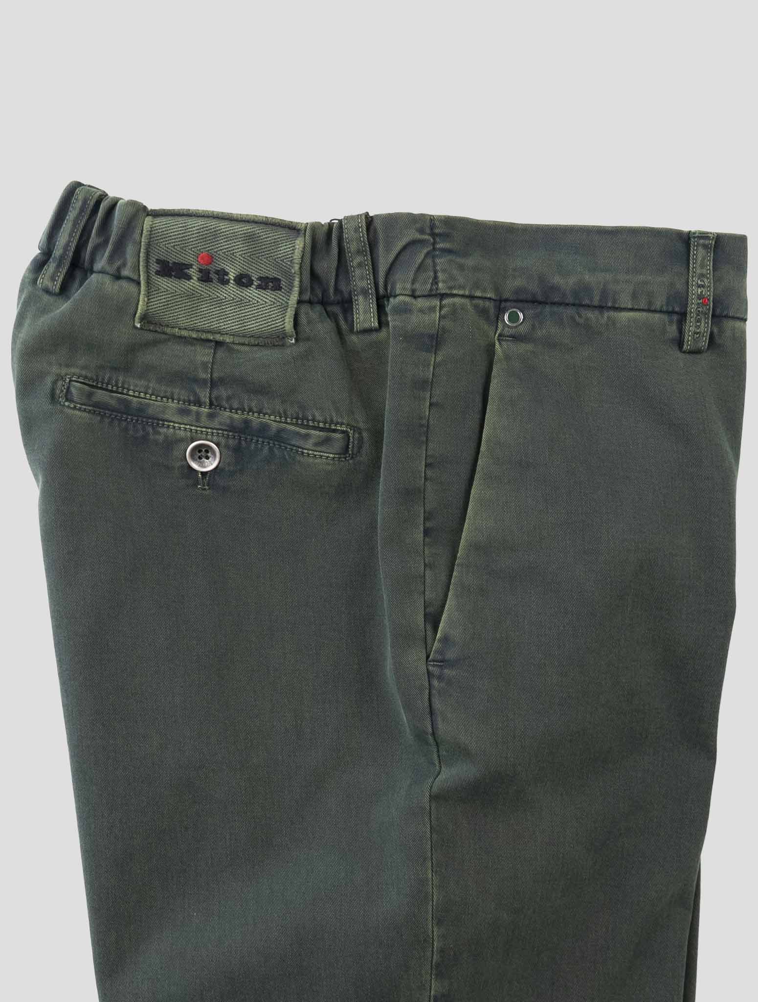 Kiton Green Cotton Cashmere Ea Pants