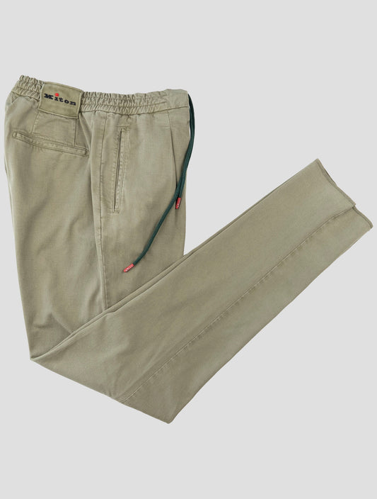 Kiton Green Lyocell Cotton Pants