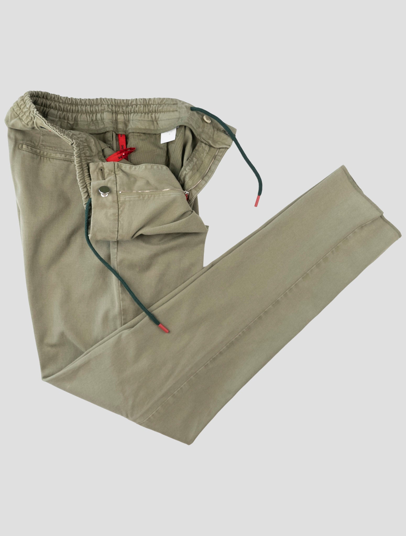 Kiton Green Lyocell Cotton Pants