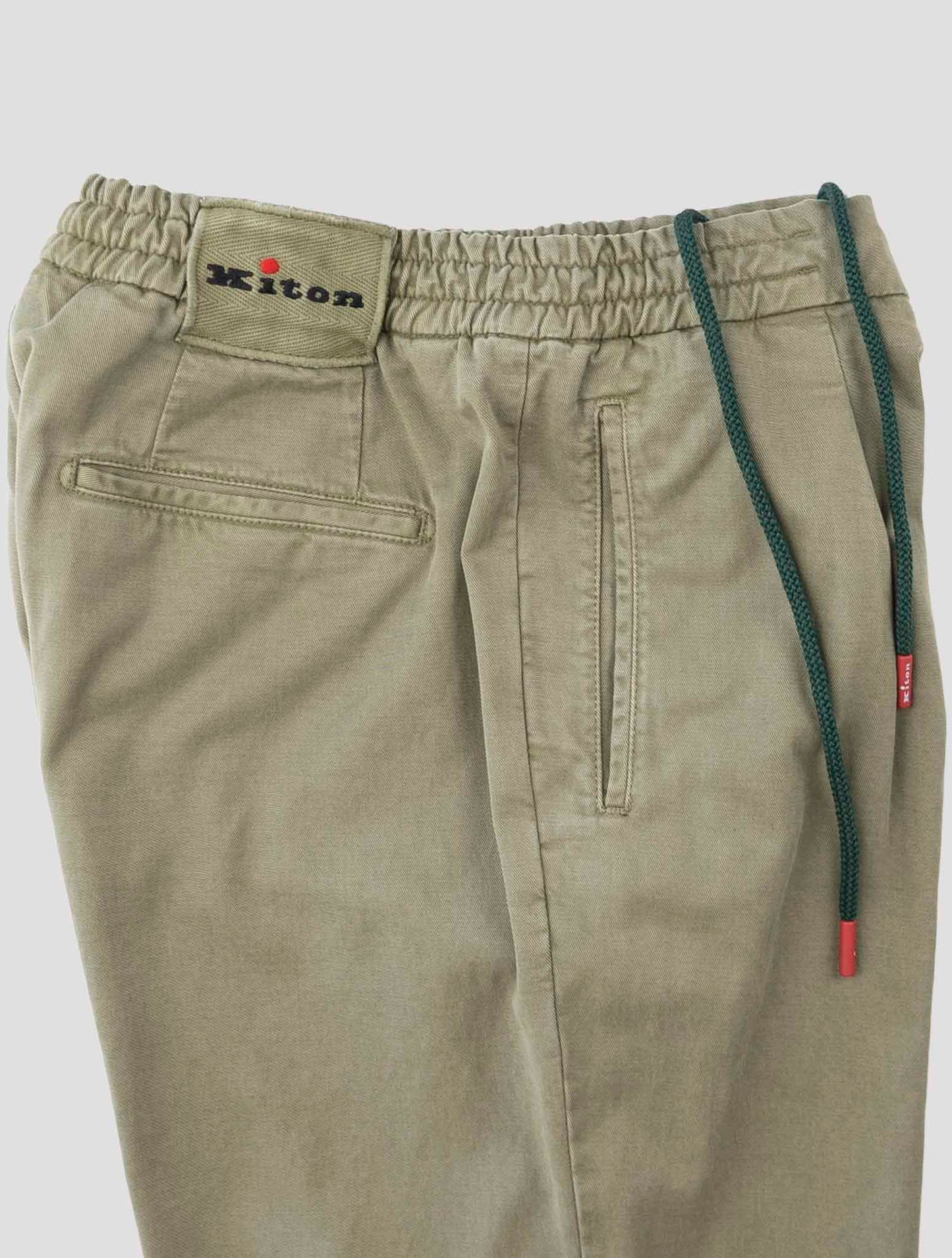 Kiton Green Lyocell Cotton Pants