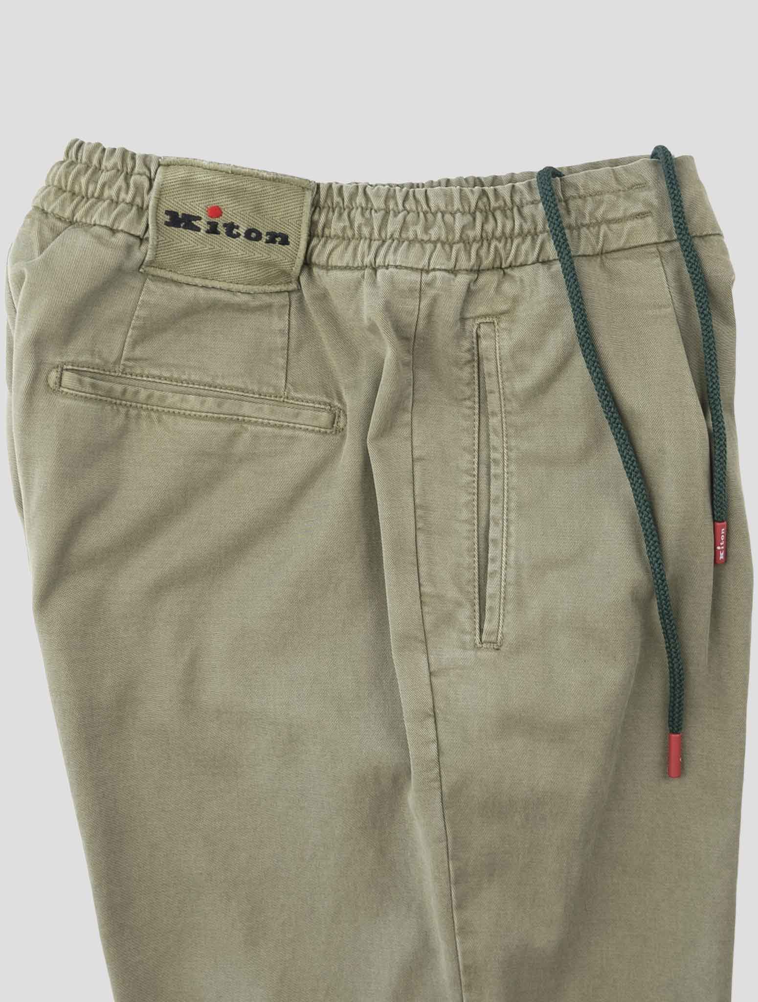 Kiton Green Lyocell Cotton Pants