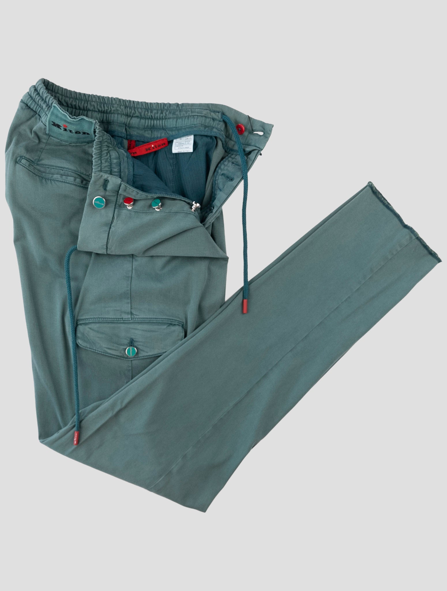 Kiton Green Lyocell Ea Cargo Pants