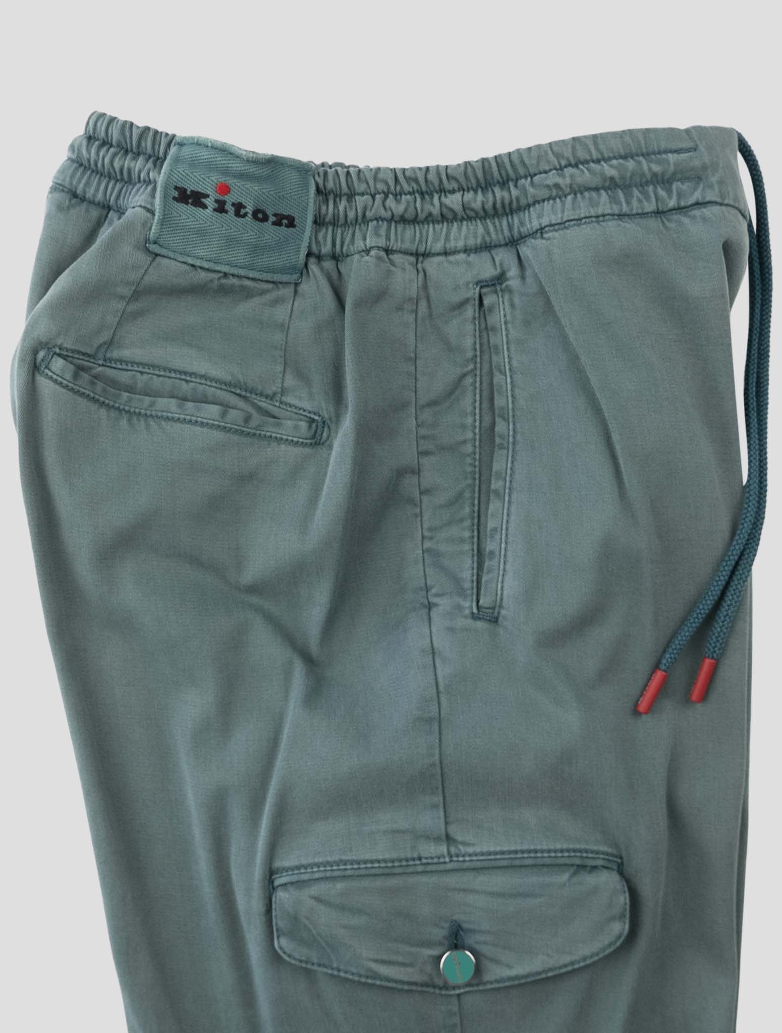 Kiton Green Lyocell Ea Cargo Pants
