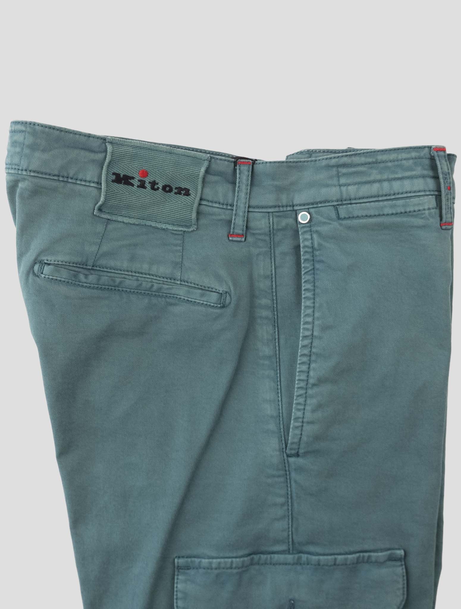 Kiton Green Cotton Ea Pants