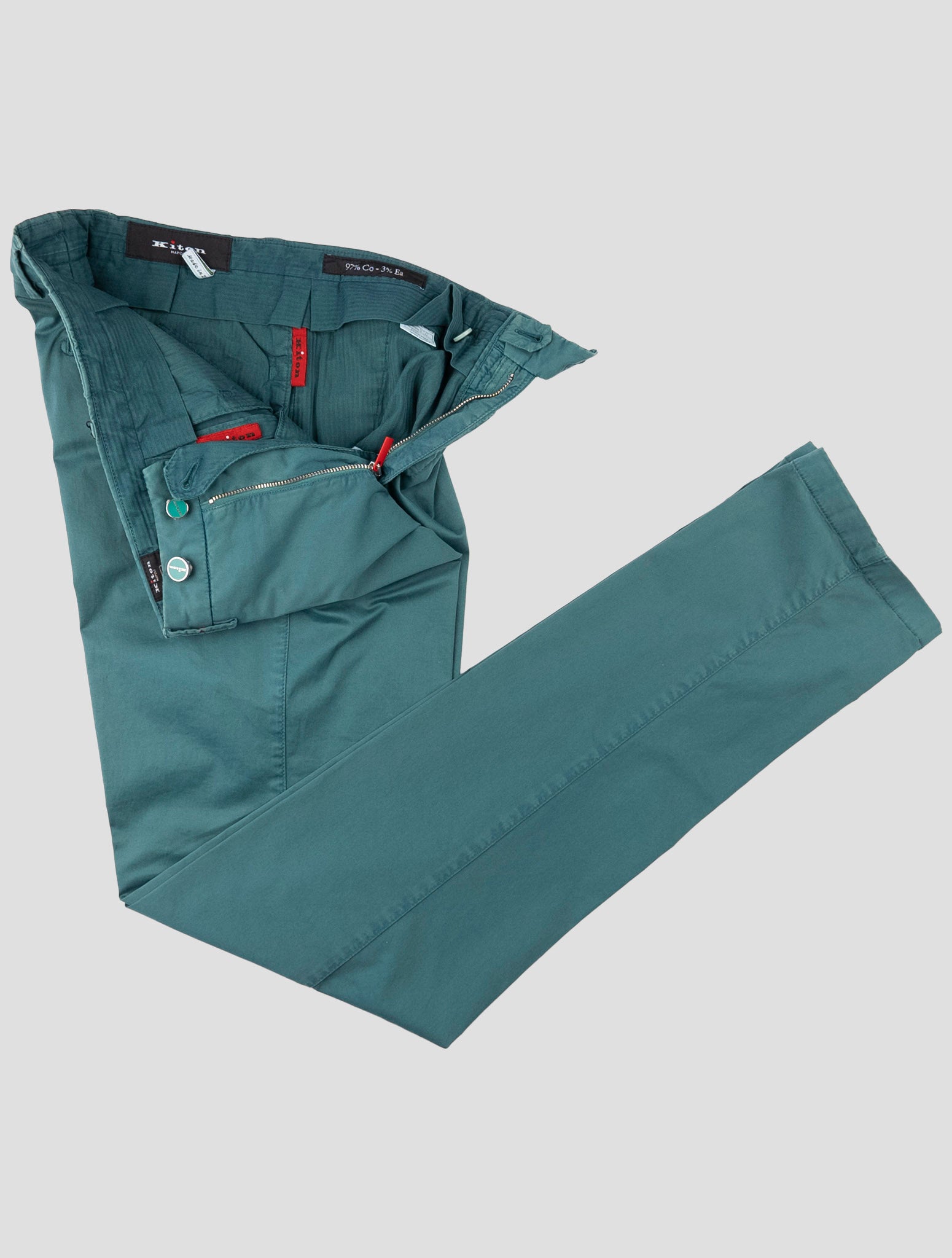 Kiton Green Cotton Ea Pants