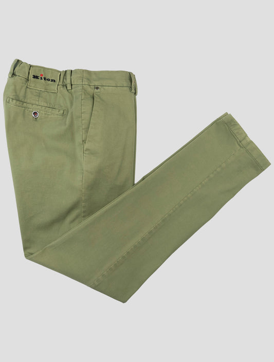 Kiton Green Cotton Cashmere Ea Pants