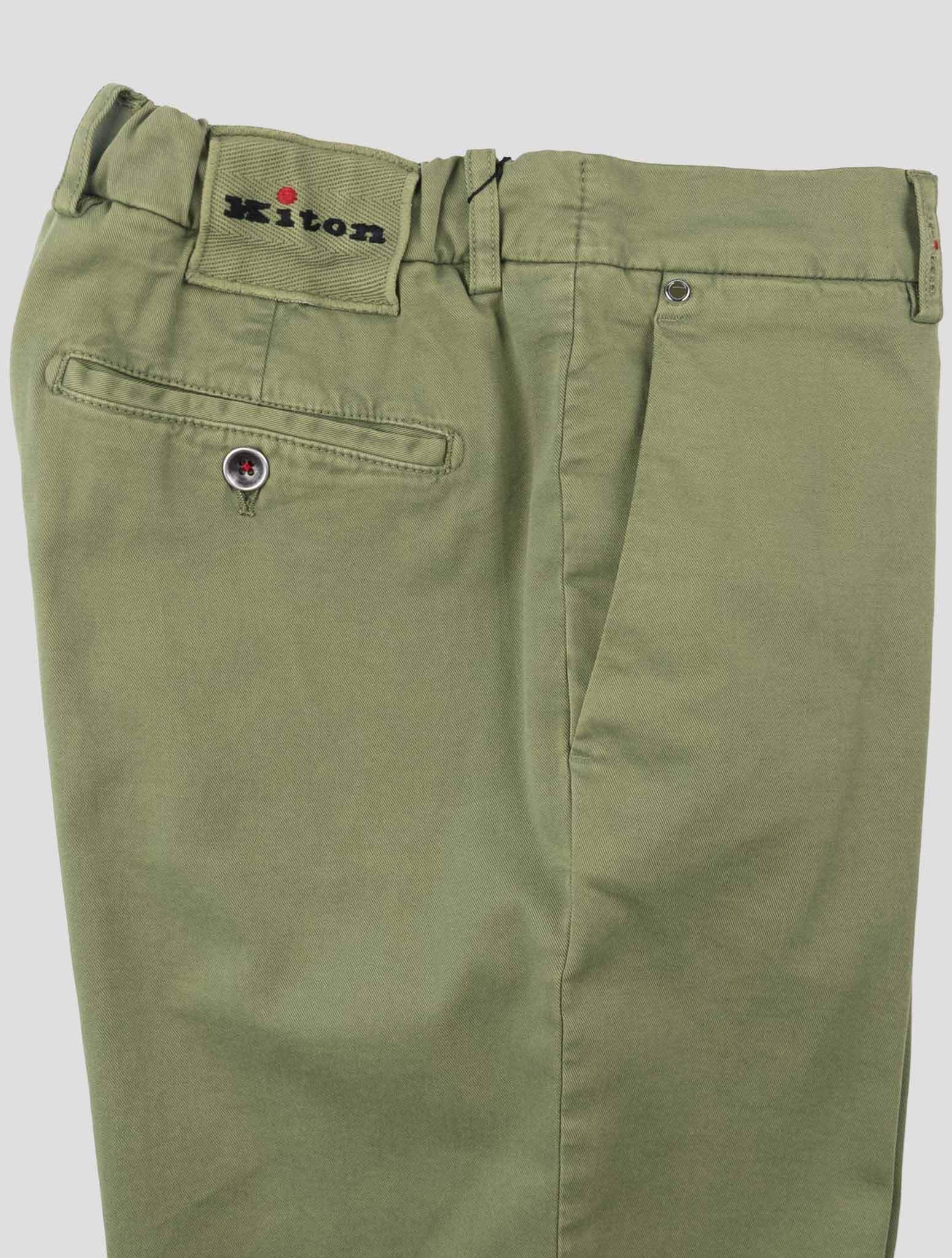Kiton Green Cotton Cashmere Ea Pants