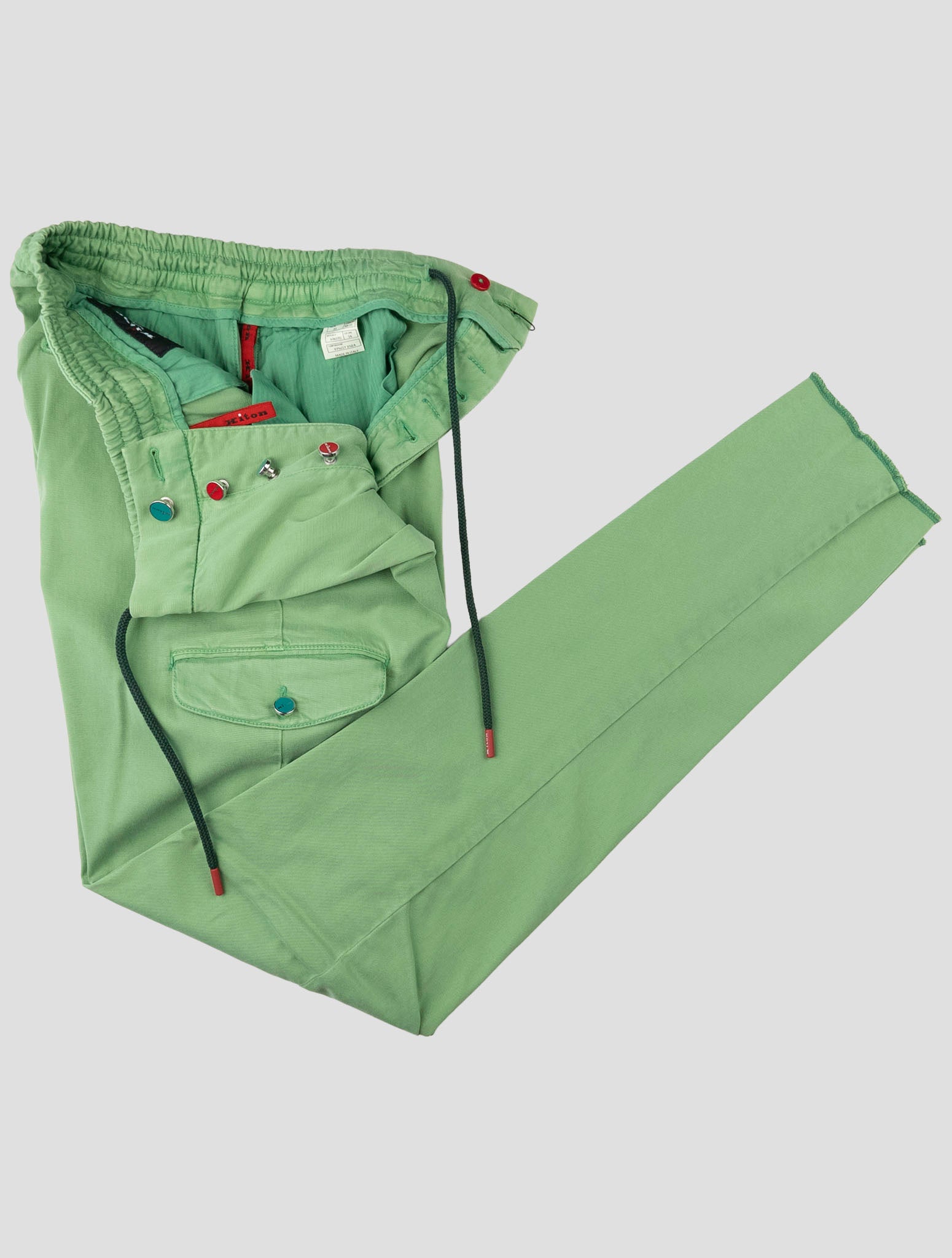 Kiton Green Lyocell Ea Cargo Pants
