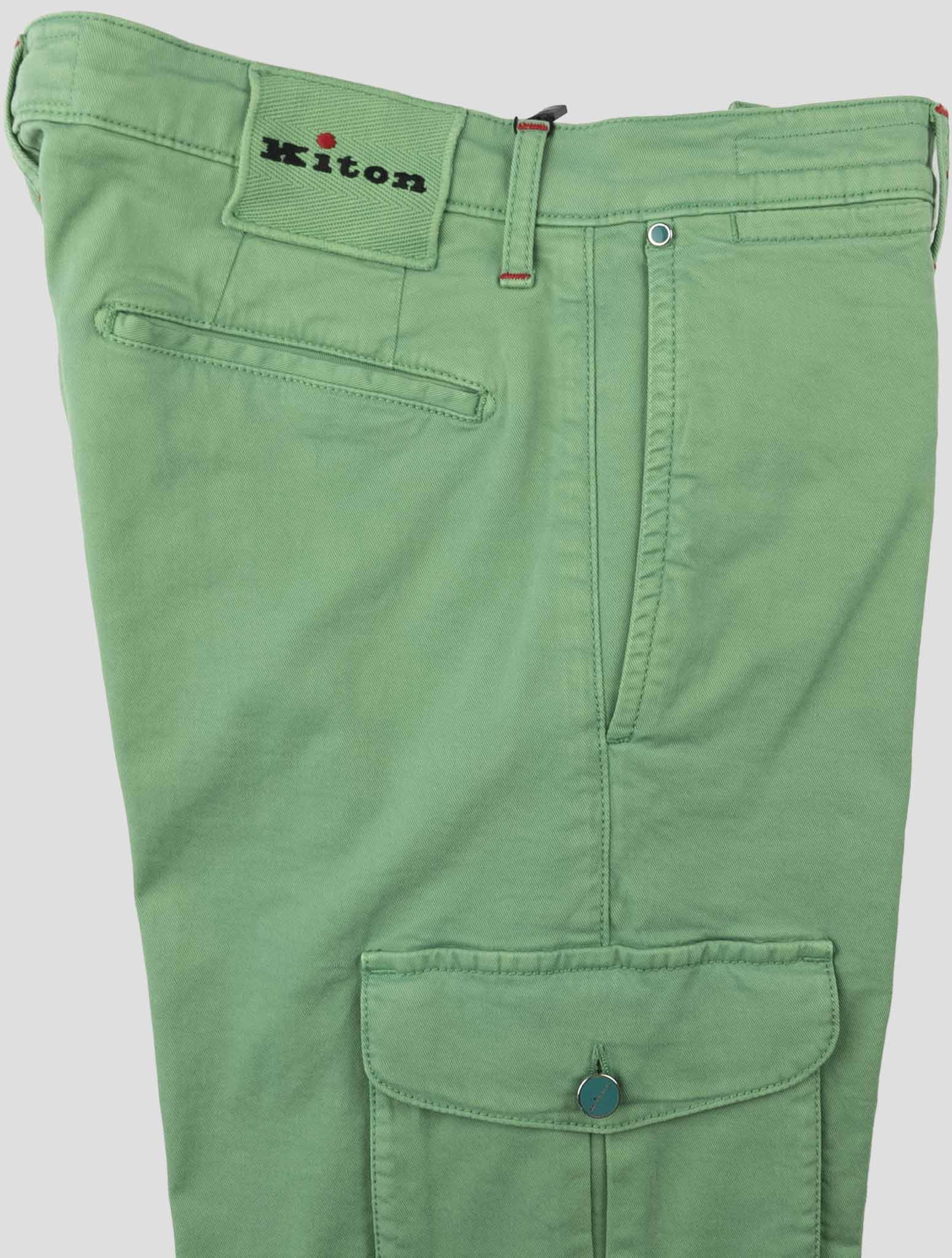 Kiton Green Cotton Ea Cargo Pants