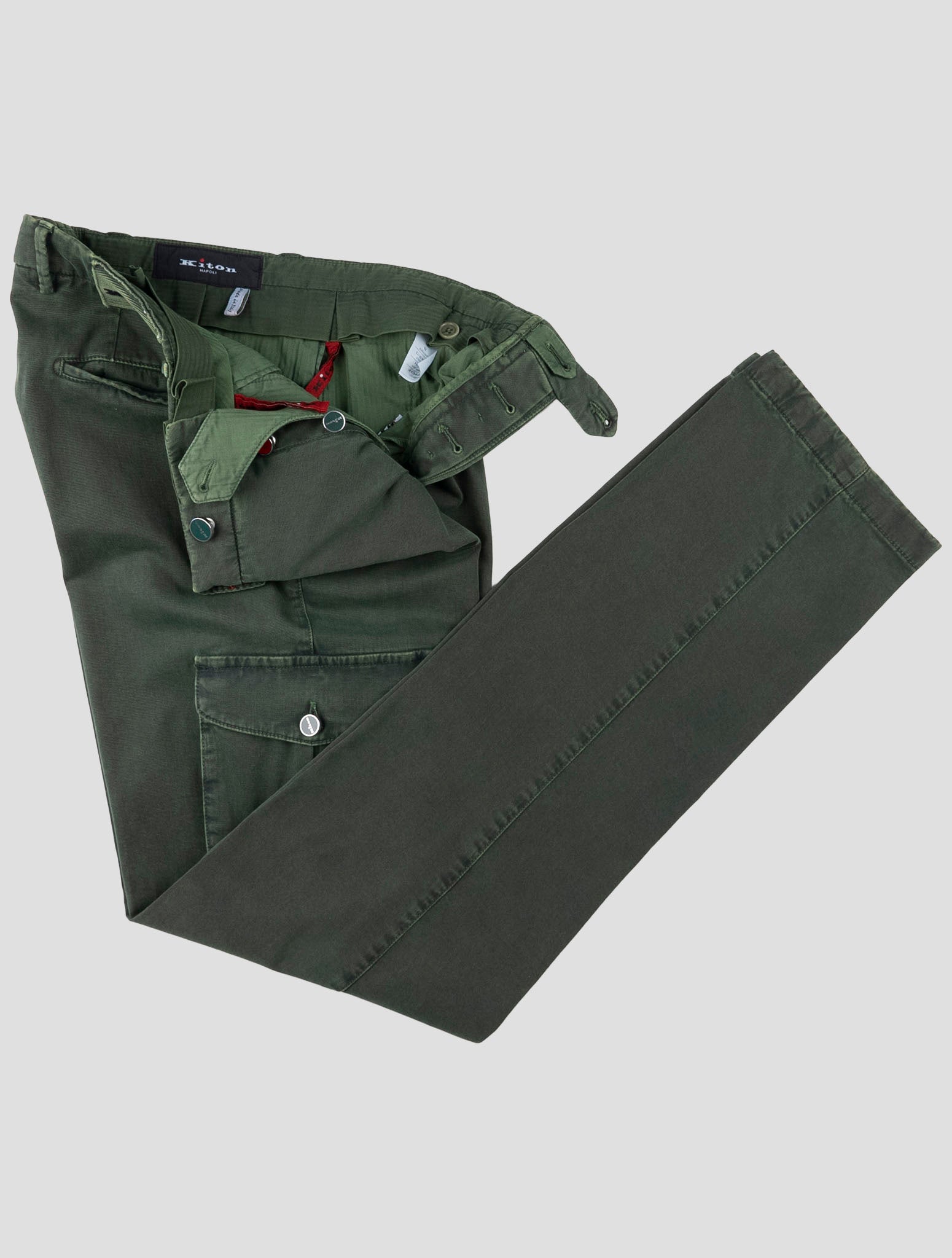 Kiton Green Cotton Cashmere Ea Pants