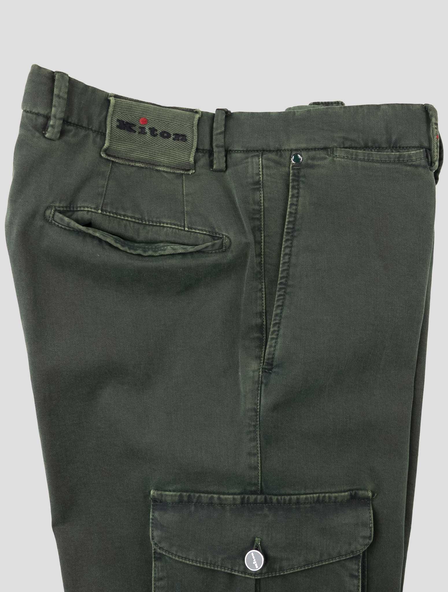 Kiton Green Cotton Cashmere Ea Pants
