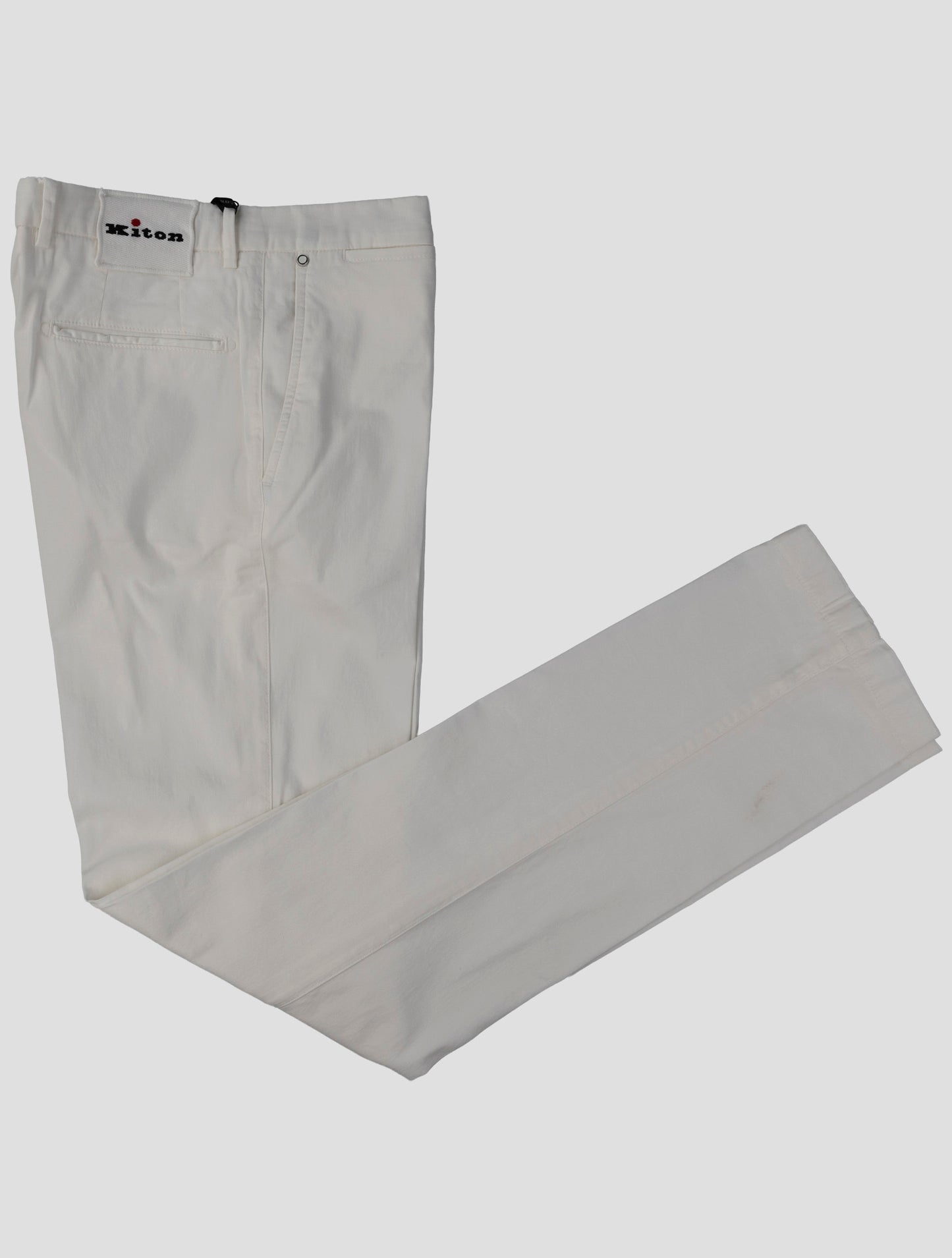 Kiton White Cotton Silk Ea Pants