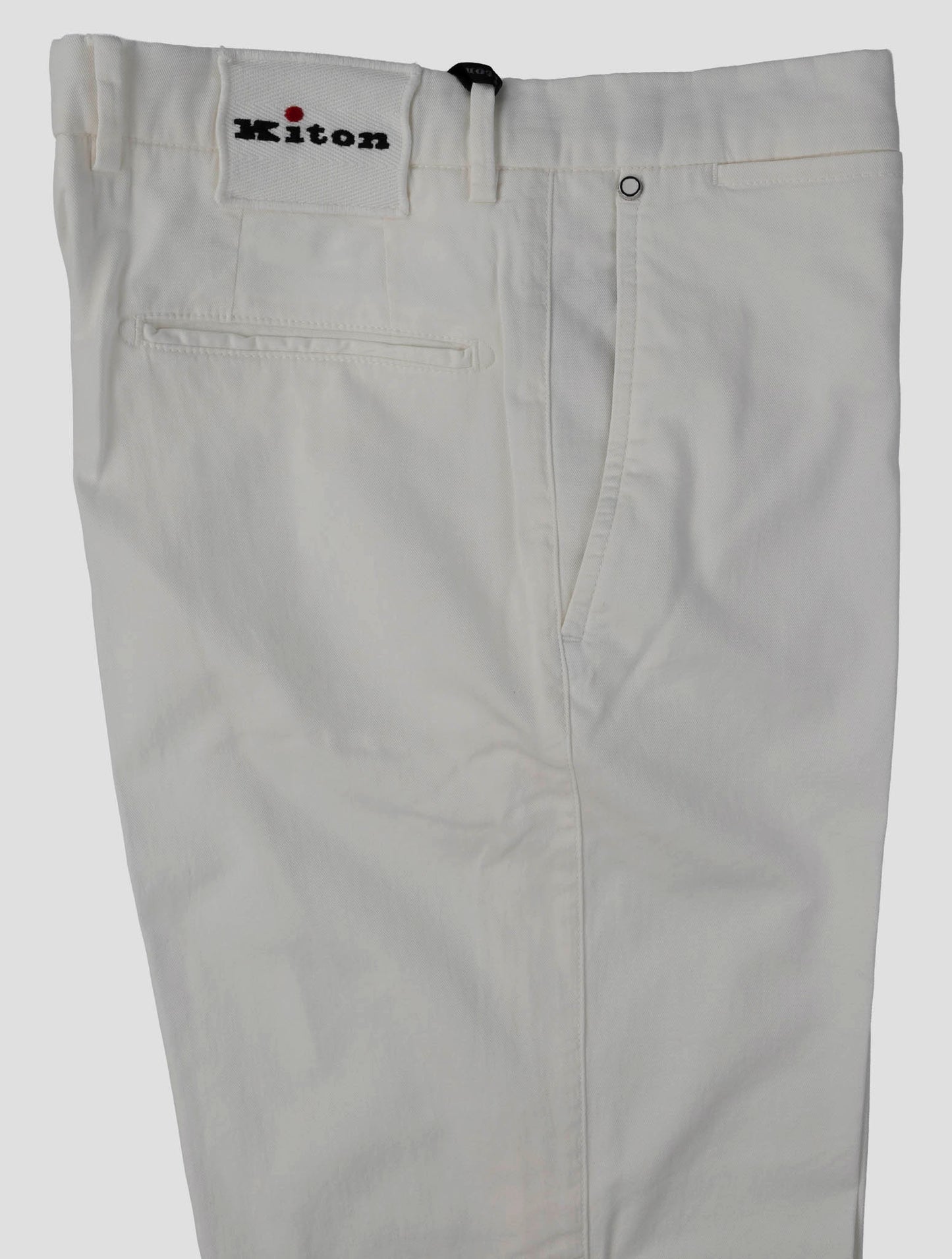 Kiton White Cotton Silk Ea Pants