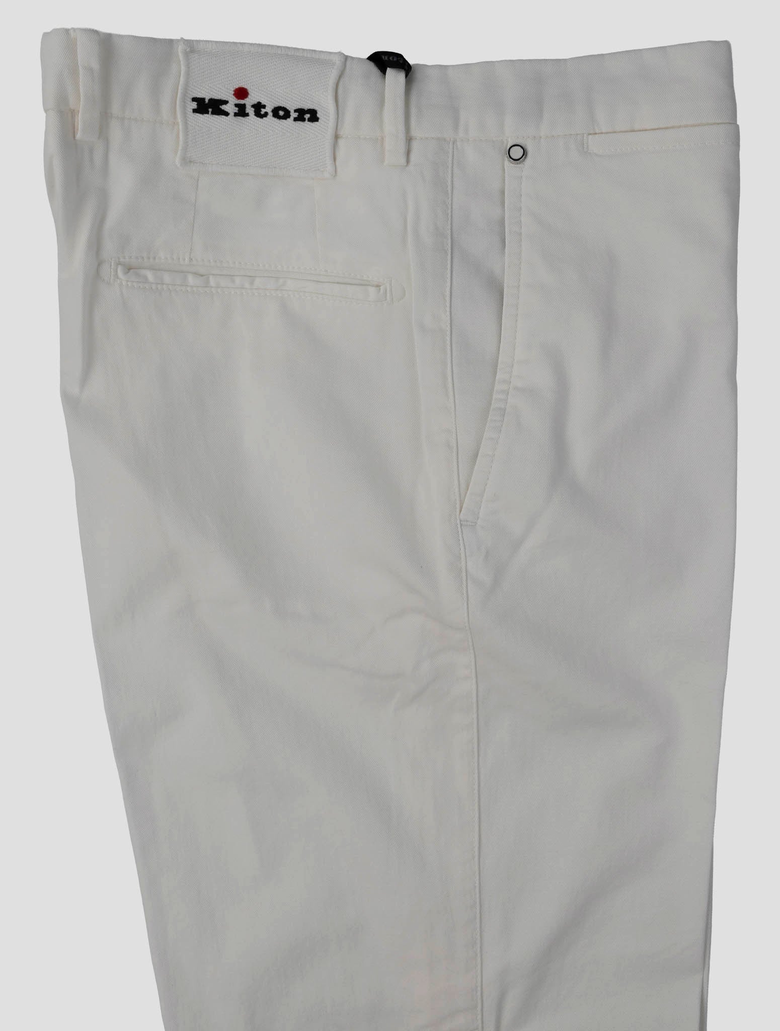 Kiton White Cotton Silk Ea Pants