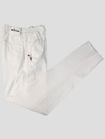 Kiton White Cotton Silk Ea Pants